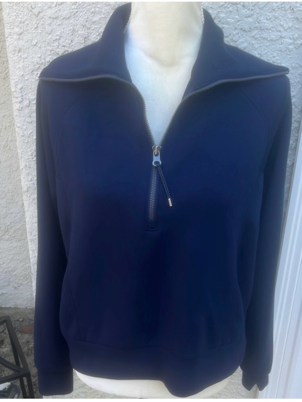 SPANX Air Essential Navy Blue 1/2 Zip Sweatshirt Women's Size M